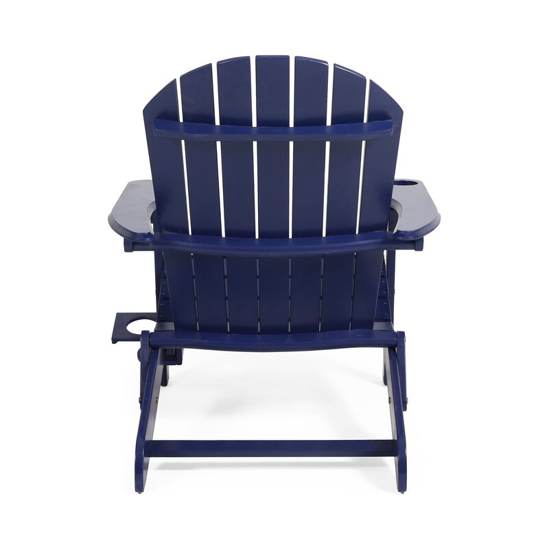 Hivvago Foldable Patio Adirondack Chair with 2 Cup Holders image number 8