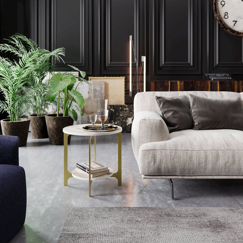 Decorotika Versy Side End Table-Ephesus Gold