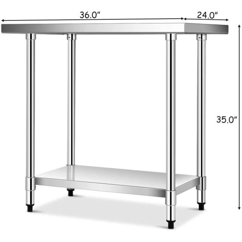 Hivvago Commercial Kitchen Stainless Steel Work Table