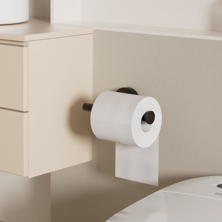 Wall Mount Toilet Paper Holder for Mega Rolls, Rust-Resistant Stainless Steel, Matte Black
