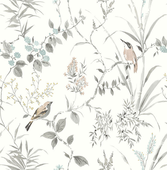 Imperial Garden Neutral Botanical Wallpaper
