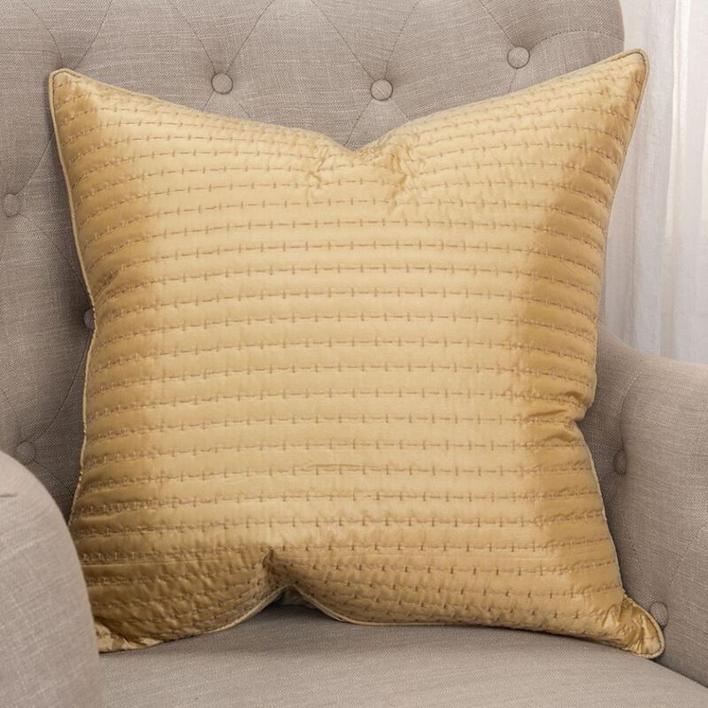 Homezia Gold Smooth Weaved Modern Throw Pillow image number 5