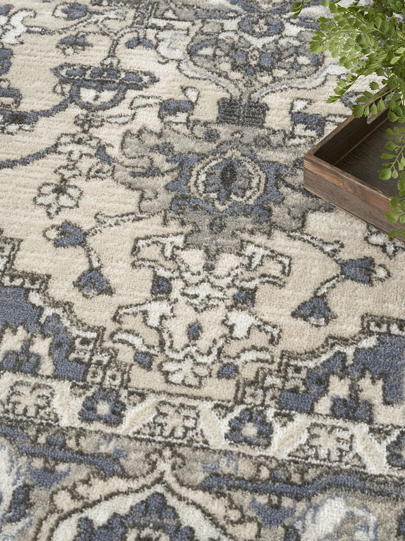 Quarry QUA05 Ivory/Blue 3'9" x 5'9" Rug