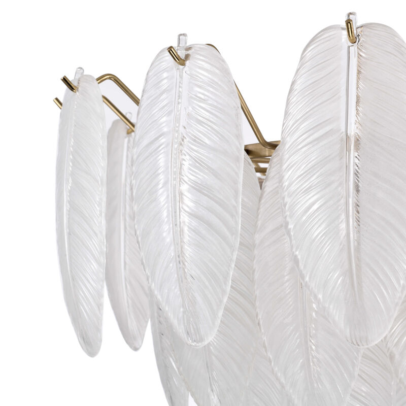 Abril Brushed Shiny Brass 7-Light Glass Feather-shaped Chandelier image number 5
