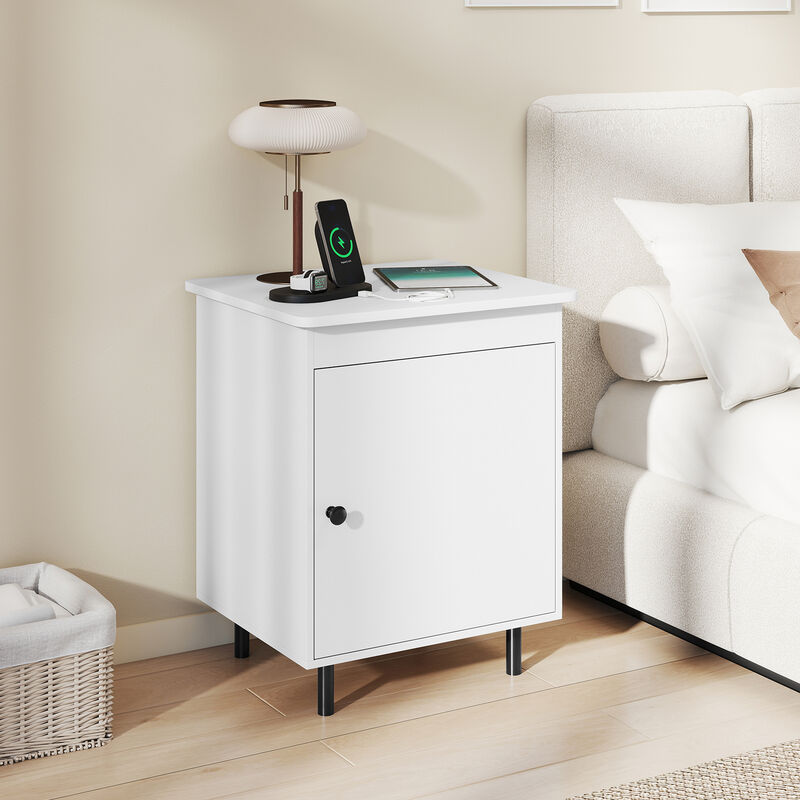 Mid-Century Modern Nightstand with Door and Storage Cabinet image number 6