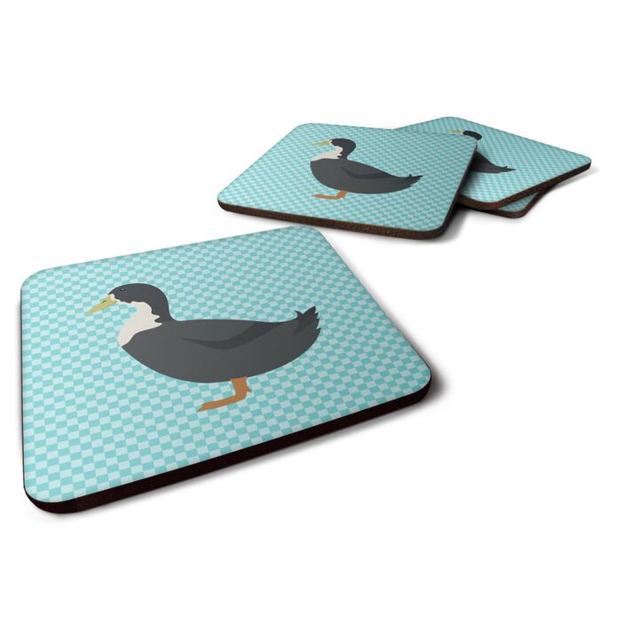 Caroline's Treasures Swedish Duck Blue Check Decorative Coasters, 3.5, Multicolor