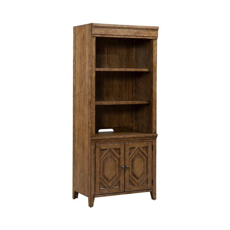 Liberty Furniture Carolina Park Bunching Bookcase for Living Room Office Storage  - Amber Brown image number 7