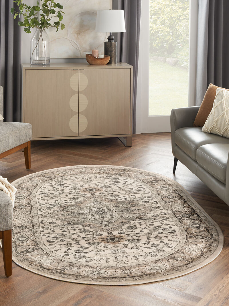 Quarry QUA05 Ivory/Gray 5'3" x 7'3" Rug