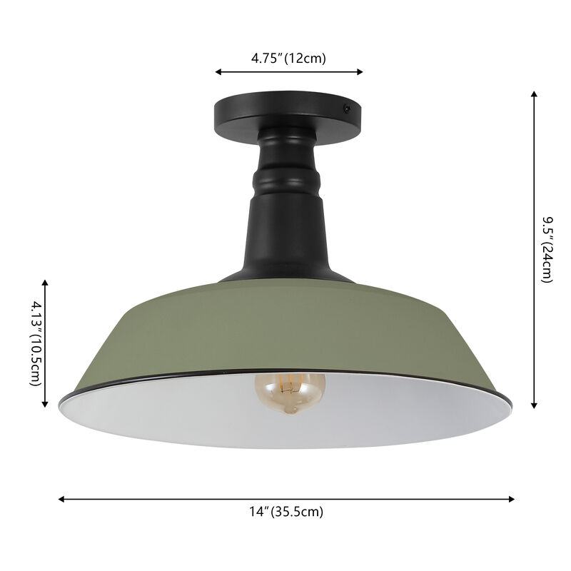 Camila Classic Industrial Indoor/Outdoor Iron LED Semi Flush Mount