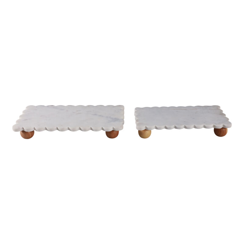 S/2 Marble Scallop Trays image number 4