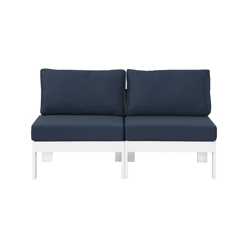 Meridian Furniture Nizuc Navy Water Resistant Fabric Outdoor Patio Modular Sofa