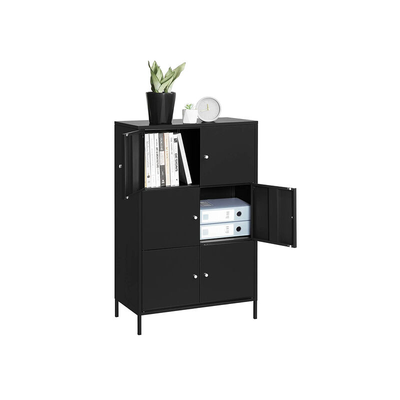 Hivvago Black Steel Free Standing Storage Cabinet