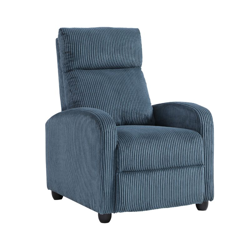 Pary Manual Push Back Reclining Chair with Midnight Blue Corduroy image number 0