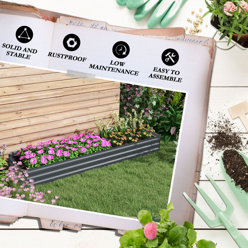 Hivvago Durable Raised Planter for Flowers and Veggies image number 6