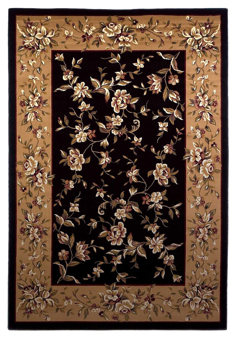 HomeRoots Decor 33 x 411 Polypropelene BlackBeige Area Rug