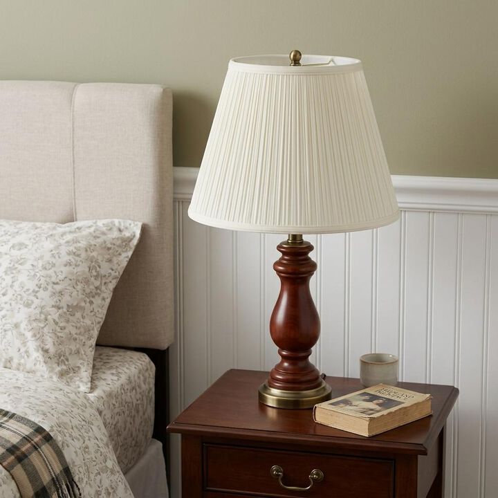 HomeRoots 19" White Empire Slanted Broadcloth Lampshade