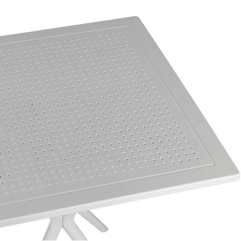 Glamour Home Basma White Plastic Square Dining Table