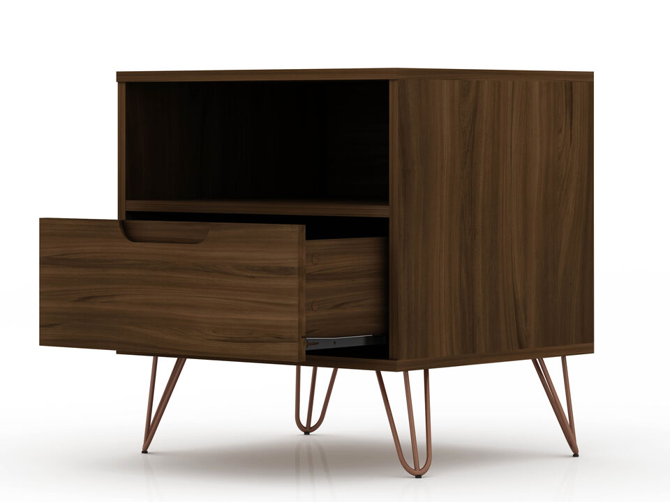 Rockefeller Brown 1-Drawer Nightstands (Set of 2)
