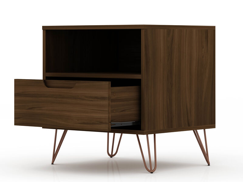 Rockefeller Brown 1-Drawer Nightstands (Set of 2)