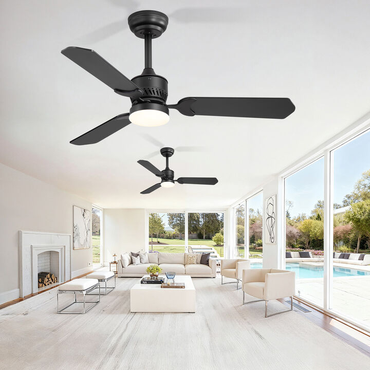 Breezary 2 Pack 42" Ceiling Fans with Lights, LED Indoor Fan, Wood Blades, Remote Control,6 Speeds