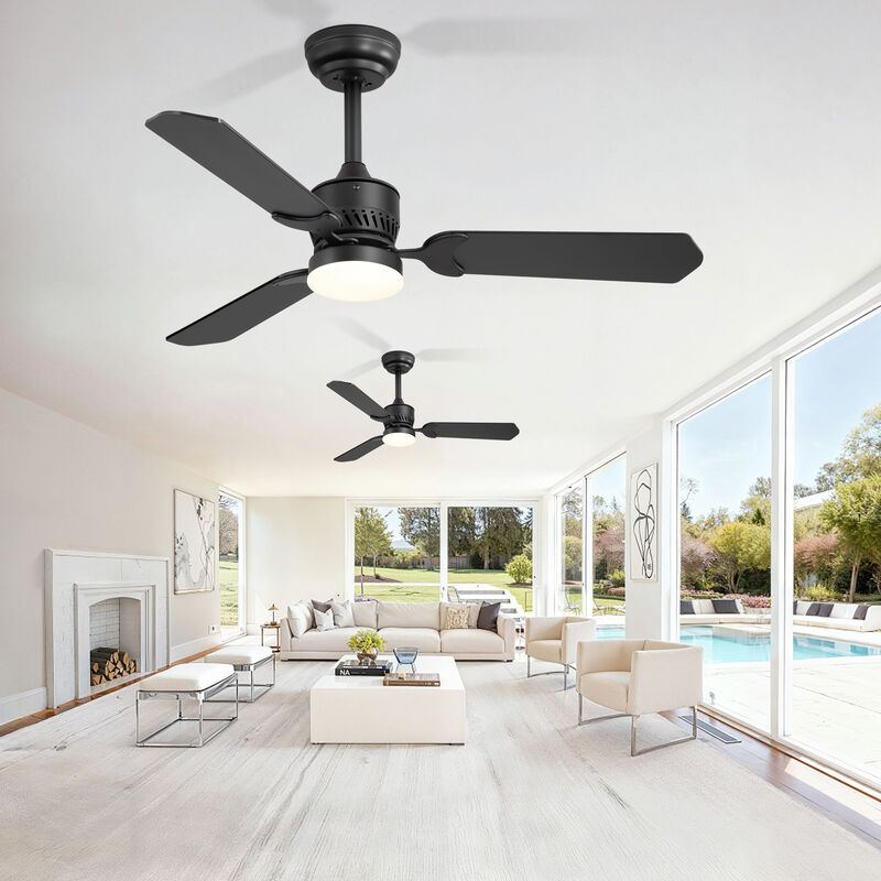 Breezary 2 Pack 42" Ceiling Fans with Lights, LED Indoor Fan, Wood Blades, Remote Control,6 Speeds image number 1