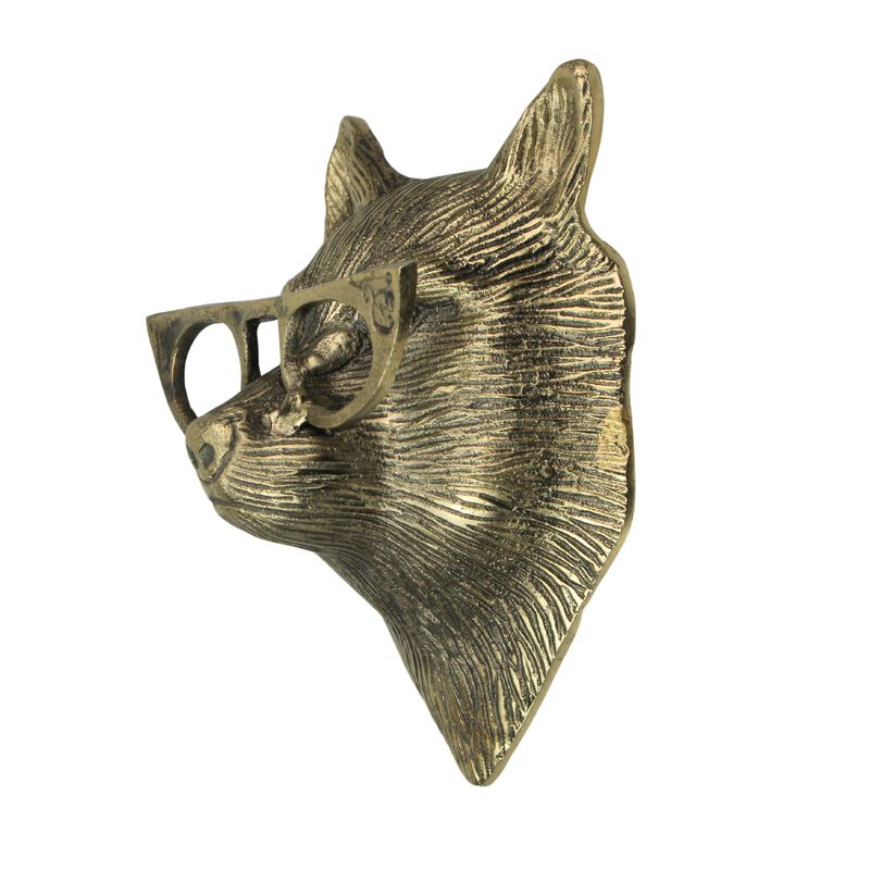Gold Fox Head Wall Hanging With Spectacles, Whimsical Animal Decor, 6 High image number 2