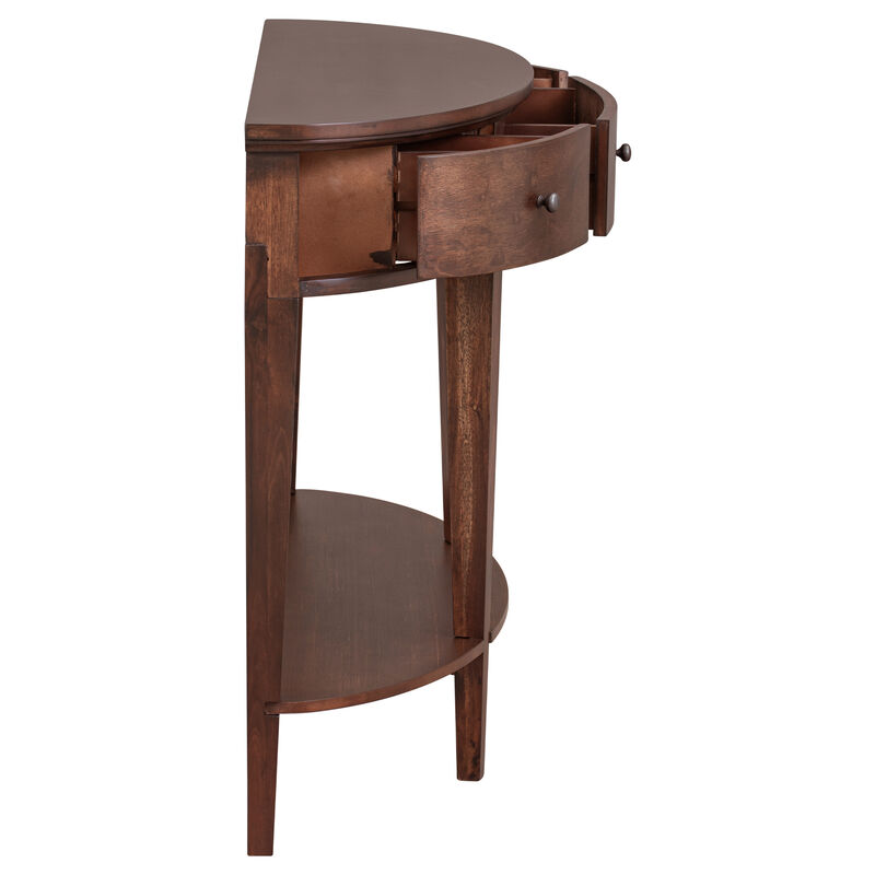 Whisen Modern Curved Console Table Sofa Table with 3 drawers and 1 Shelf - Black