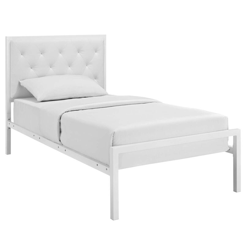 Modway - Mia Twin Vinyl Bed White White image number 0