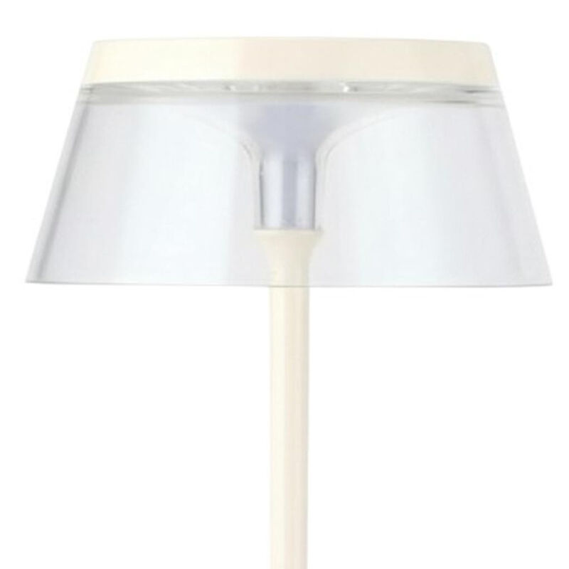 HomeRoots 11" White Geometric Modern Industrial Battery Operated Desk Lamp image number 3