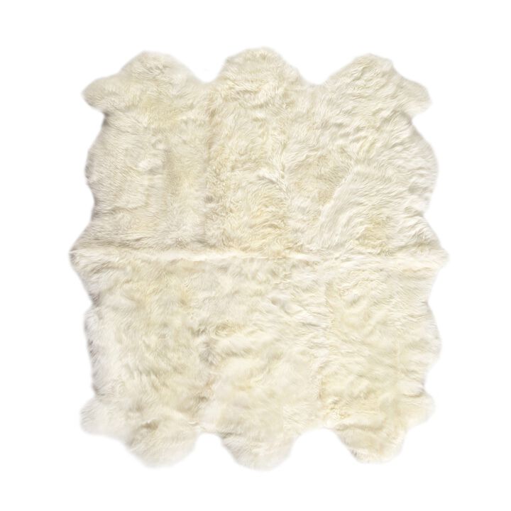 Lalo White Lambskin 4.5' x 5.75' Rug