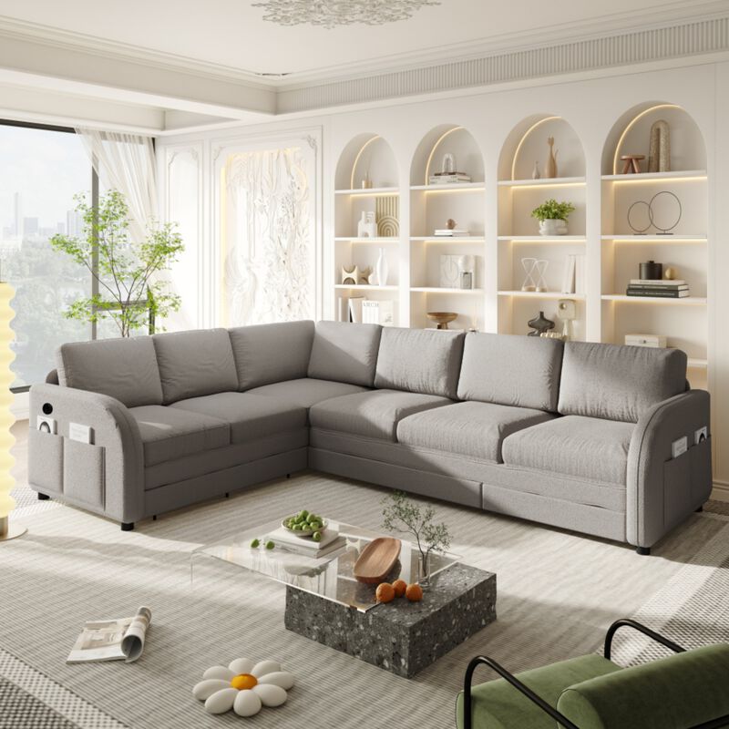 Fumris U Shaped Modular Sectional Sofa image number 1