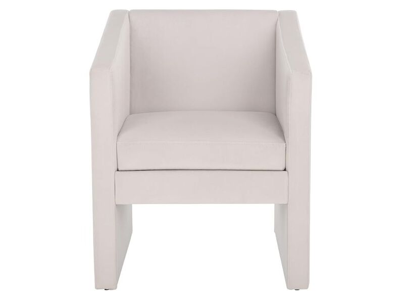 Accent Chair &ndash; Ylva Modern Armchair with Light Grey Velvet Upholstery & Wood Frame image number 0