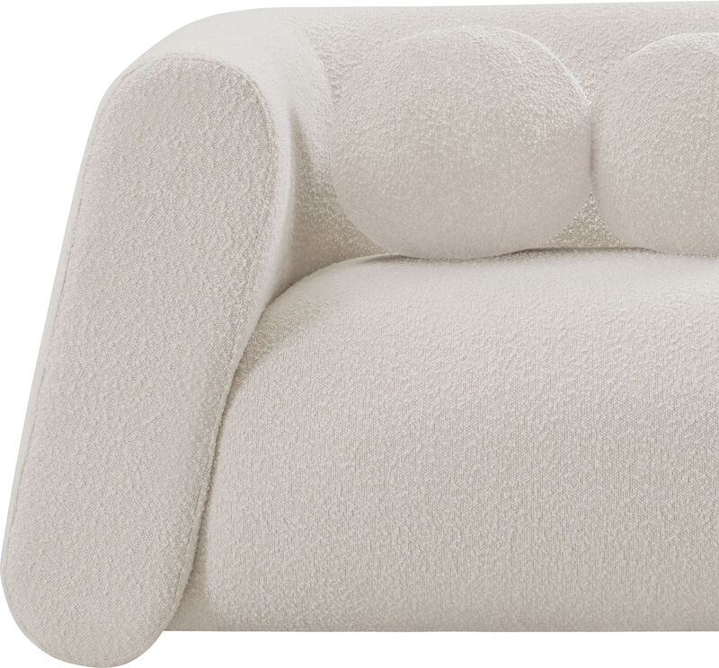 Meridian Furniture Abbington Cream Boucle Fabric Loveseat