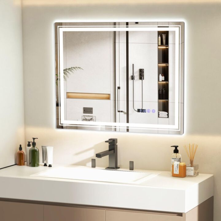 Hivvago Defogging LED Bathroom Mirror with Memory Function and Anti-Fog