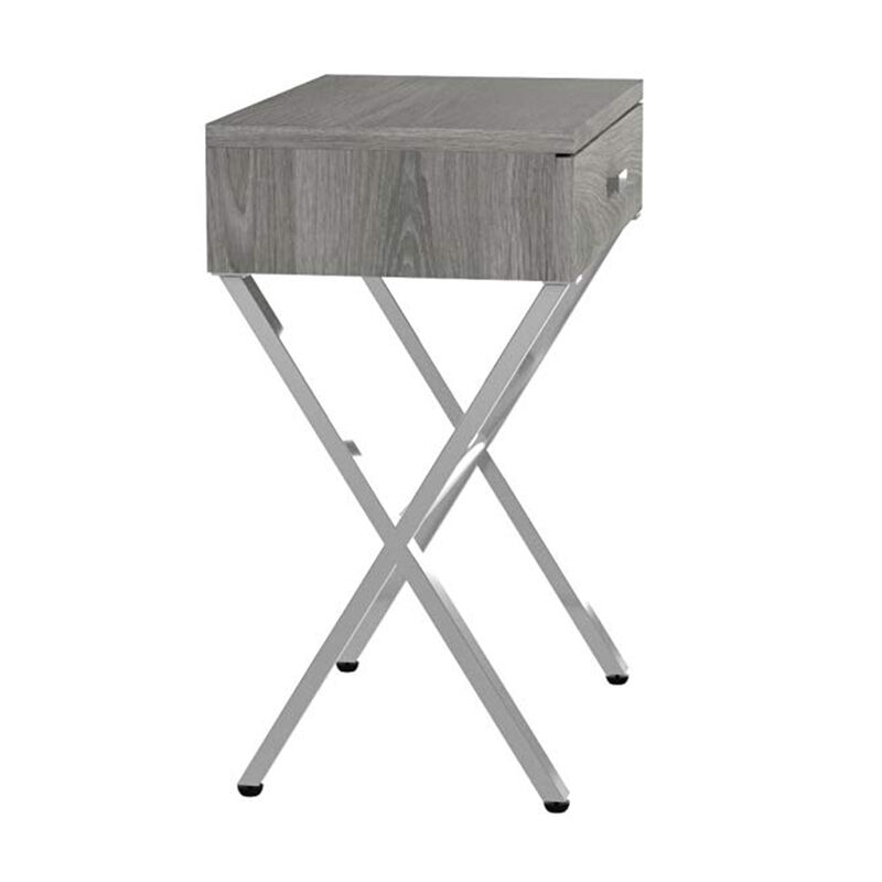 Classic Industrial End Table &ndash; Wooden Top Metal Frame with Drawer Storage