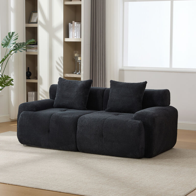 GOODSILO 73 Inch Modern Modular Sectional 2 Seater Tufted Comfy Cloud Convertible Floor Couch image number 1