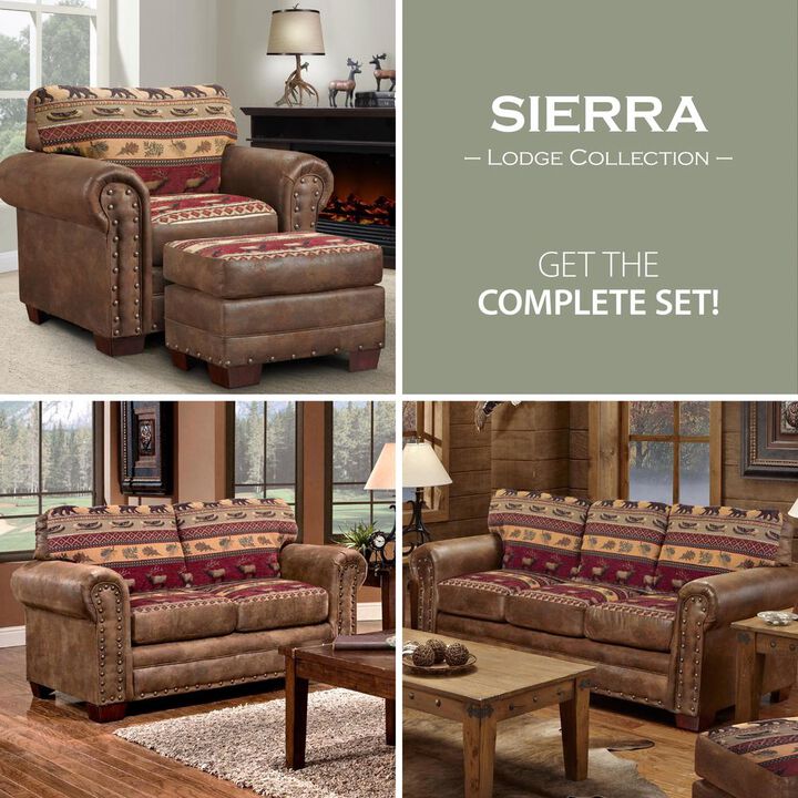 American Furniture Classics Sierra Lodge Armchairs with Matching Ottoman