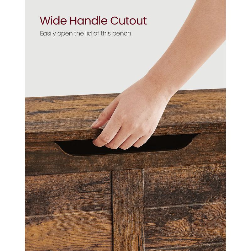 Storage Bench Trunk with 2 Soft-Close Hinges &ndash; Secure Lid Chest for Clothes, Pillows, or Playroom Use image number 2