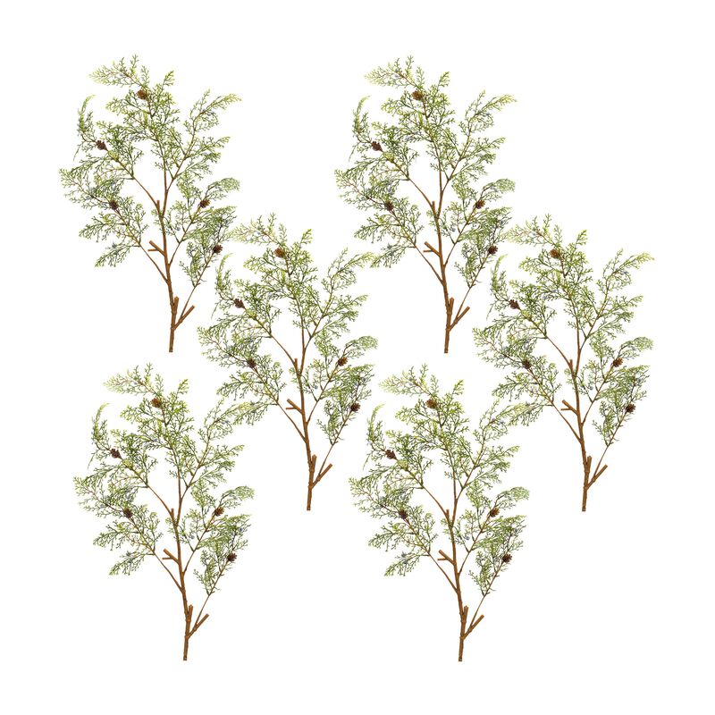Cedar Artificial Spray for Seasonal and Holiday D&eacute;cor (Set of 6)
