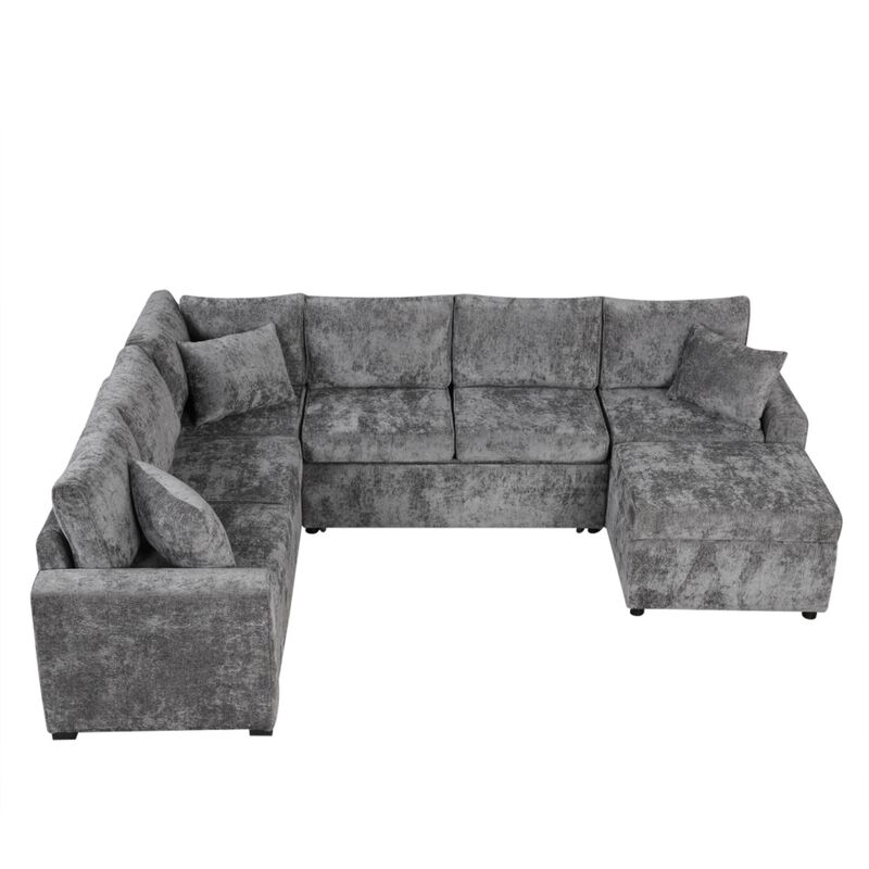 Bimkom U-Shaped Chenille Sectional Sofa image number 8