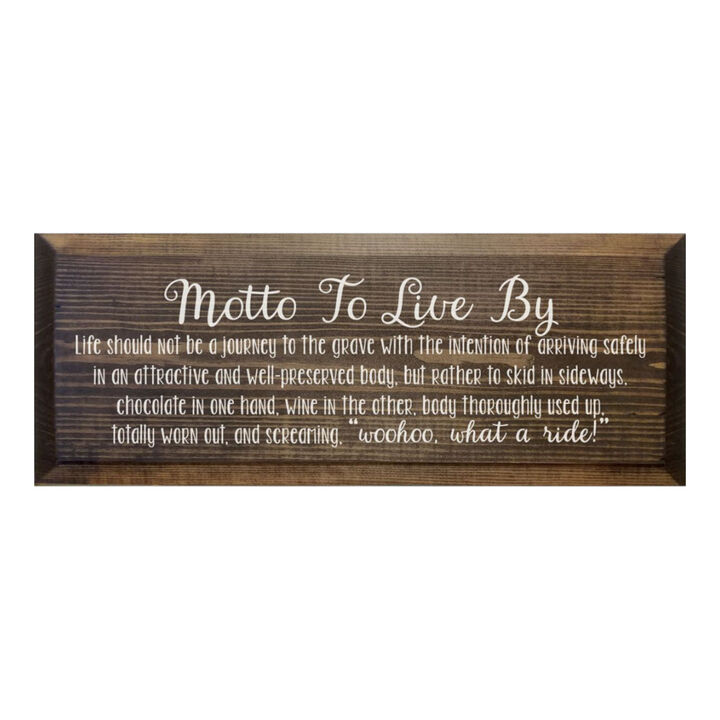 Rustic Wooden Sign Motto to Live By Chocolate and Wine Kitchen Decor