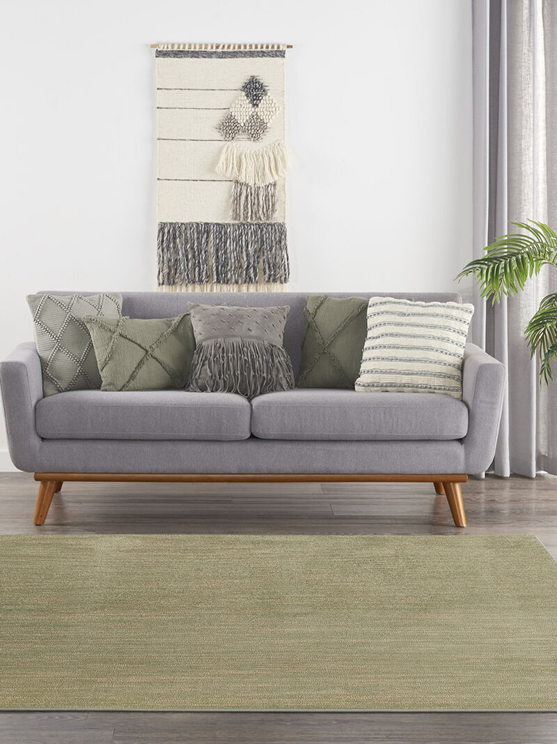 Nourison Essentials NRE01 Green/Gold 5' x Square Rug image number 9