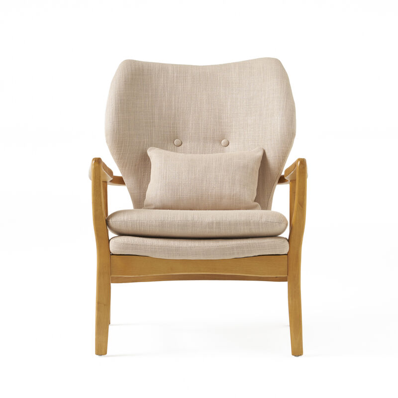 Merax Mid-Century Modern Accent Chair with a Pillow