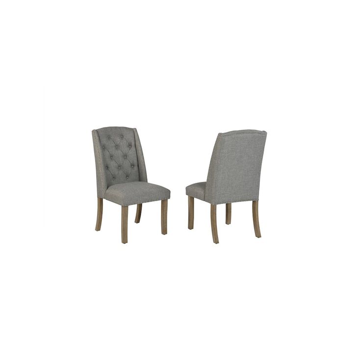 Dark Grey Dining Chair With Linen Fabric