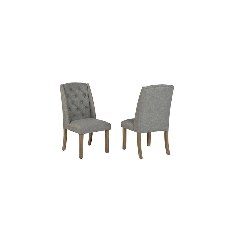 Dark Grey Dining Chair With Linen Fabric