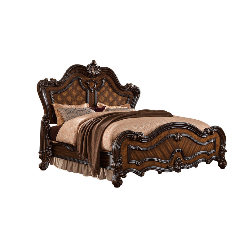 3pc King Bedroom Set, Brown, 2 Nightstands image number 3