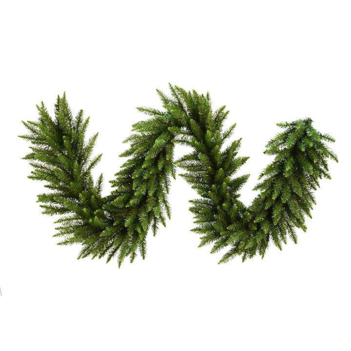 Vickerman 9' Camdon Fir Artificial Christmas Garland - Unlit - Faux Holiday Garland - Indoor Seasonal Home Decor - Garland for Mantel and/or Staircase