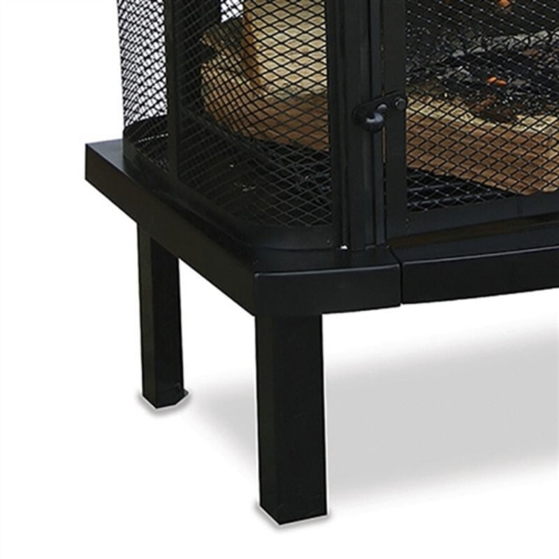 Outdoor Wood Burning Chiminea &ndash; Heavy Gauge Steel Pagoda Design