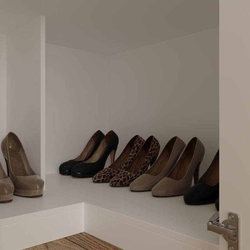 FUFU&GAGA Large Capacity Multifunctional Wardrobe with Concealed Storage, 6 Doors and 4 Drawers with Hanging Rod, (98.4 in. W x 20.6 in. D x 74.2 in. H), White