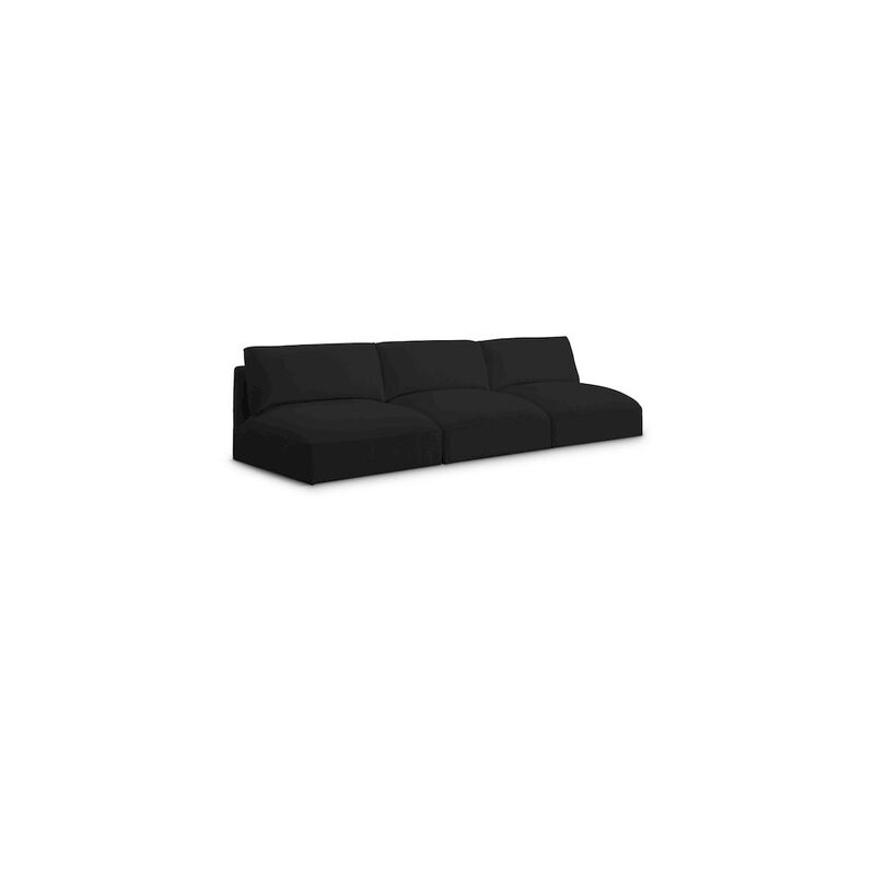 Meridian Furniture Ease Black Polyester Fabric Modular Sofa